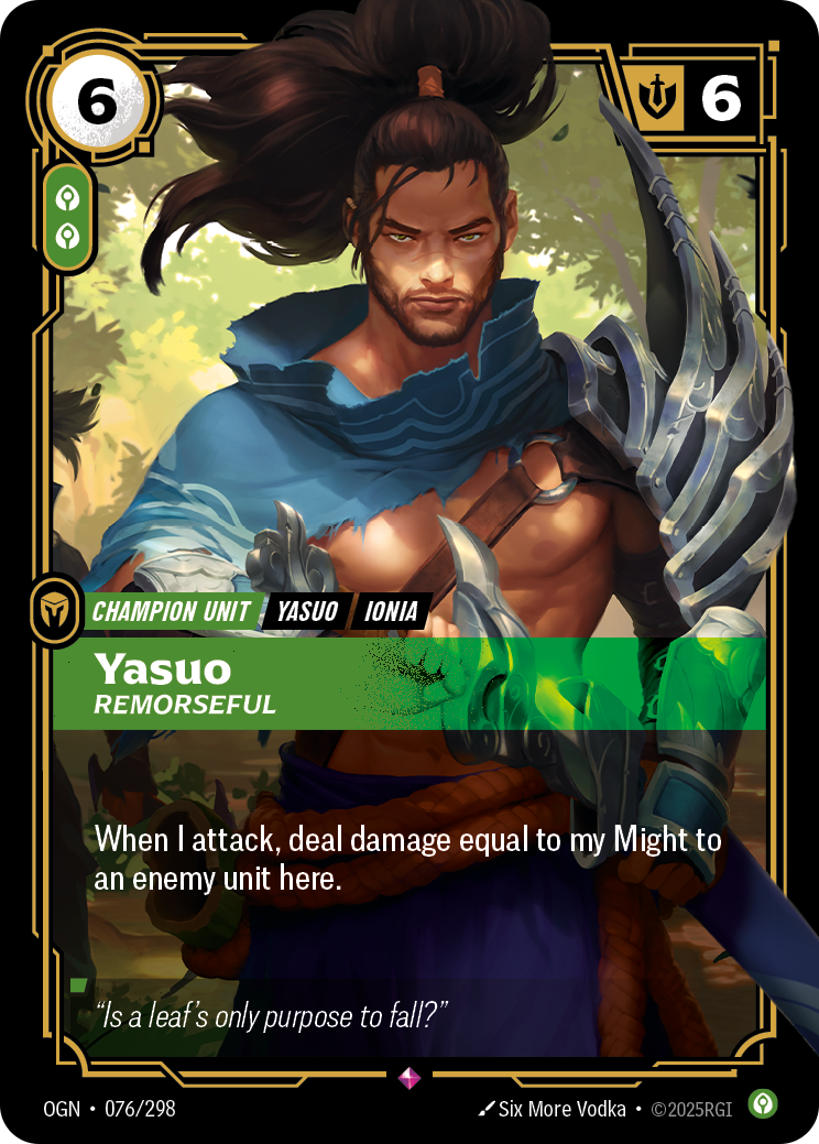 Yasuo, Remorseful art