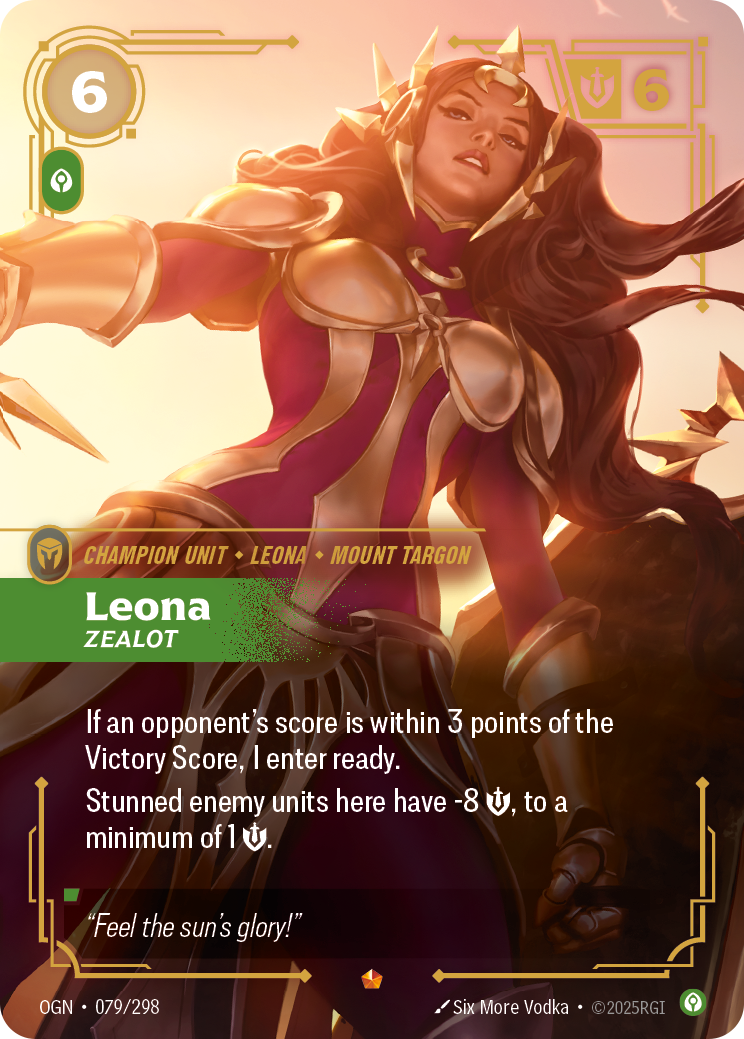 Leona, Zealot art